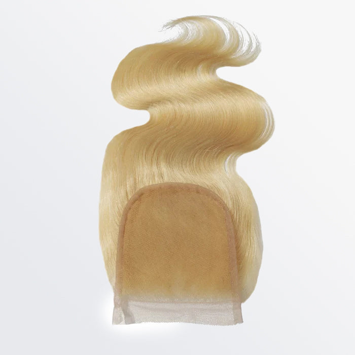 Enstah 12-20 Inch 4" x 4" Body Wavy Free Parted 12A #613 Lace Closure