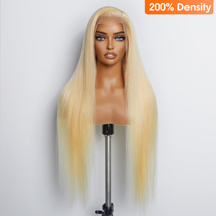 Enstah 28-30 Inches Pre-Plucked 13"x4" #613 Straight Lace Frontal Wig 200% Density-100% Human Hair