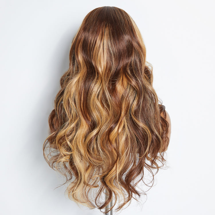 Enstah 24 Inches 5"x5" Body Wavy Wear & Go Glueless #4/27 Lace Closure Wig-100% Human Hair