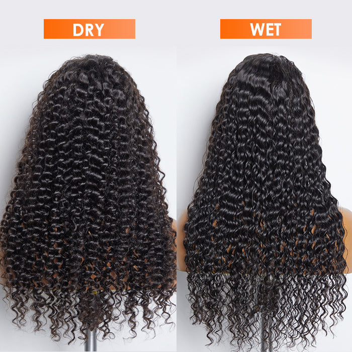Enstah 30inch 13x6 PartingMax Glueless Lace Wig 3D Cap Pre-bleached Deep Curly Transparent Lace Front Wig 180% Density