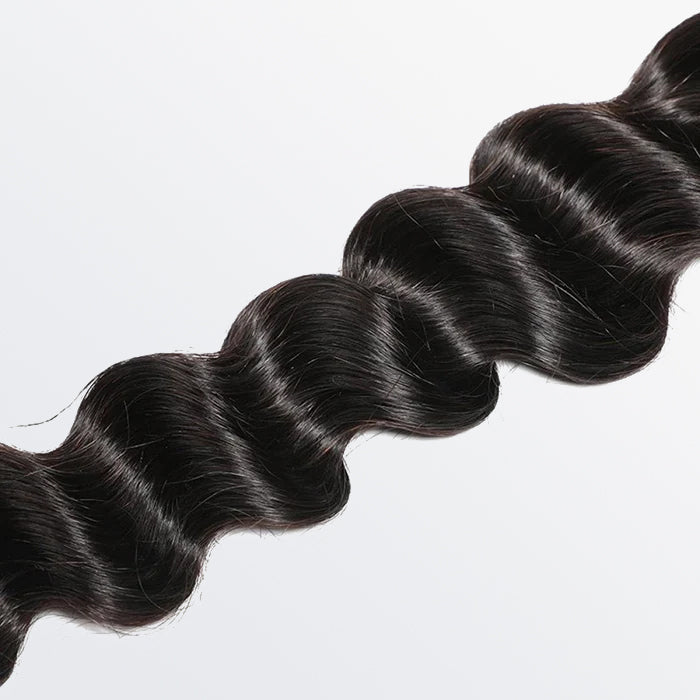Enstah 14-26 Inch Loose Deep Virgin Brazilian Hair #1B Natural Black