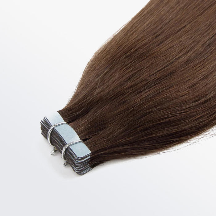 Enstah Premium Quality Straight Tape In Remy Hair Extensions #4 Chocolate Brown