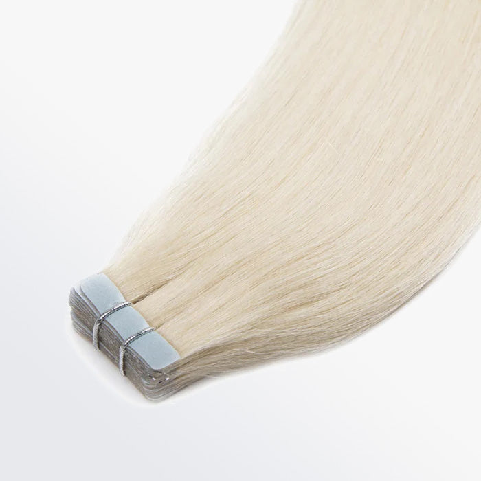 Enstah Premium Quality Straight Tape In Remy Hair Extensions #60 White Blonde