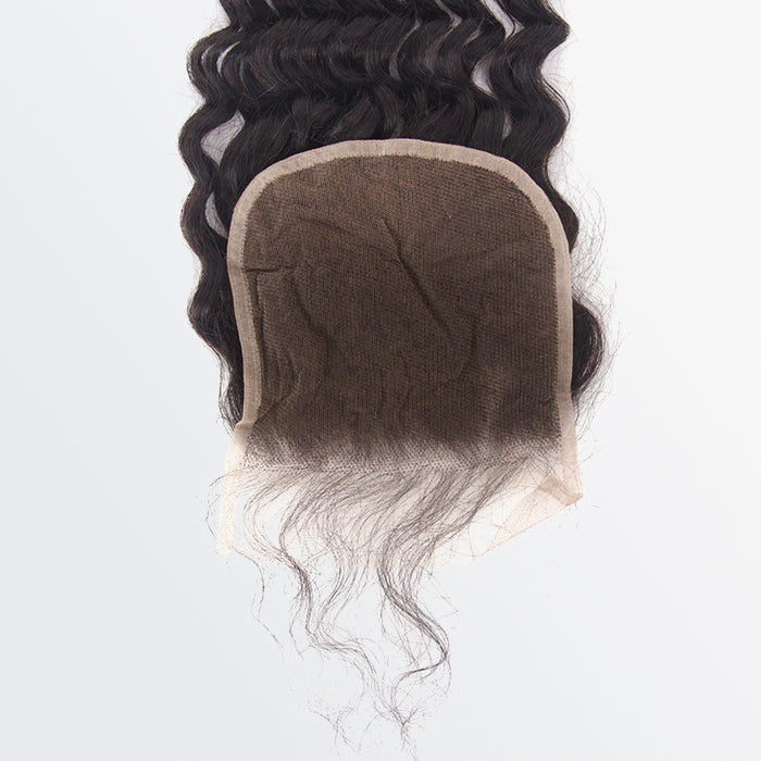 Enstah 14-20 Inch 5" x 5" Deep Wavy Free Parted Lace Closure #1B Natural Black