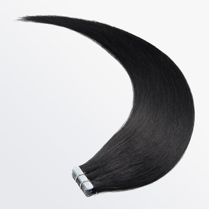 Enstah Premium Quality Straight Tape In Remy Hair Extensions #1 Jet Black