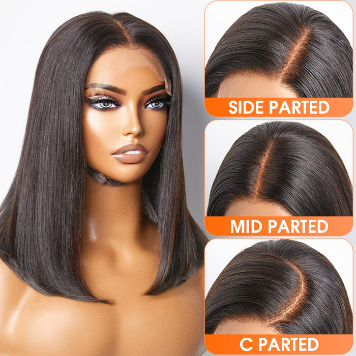 Enstah 5x5 Glueless Lace Closure Bob Wig 150% Density Straight