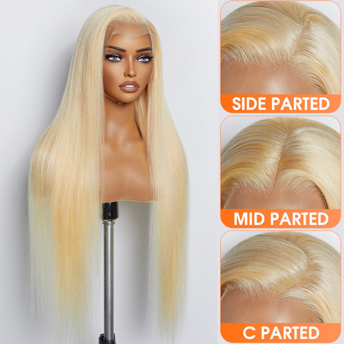 Enstah 28-30 Inches Pre-Plucked 13"x4" #613 Straight Lace Frontal Wig 200% Density-100% Human Hair