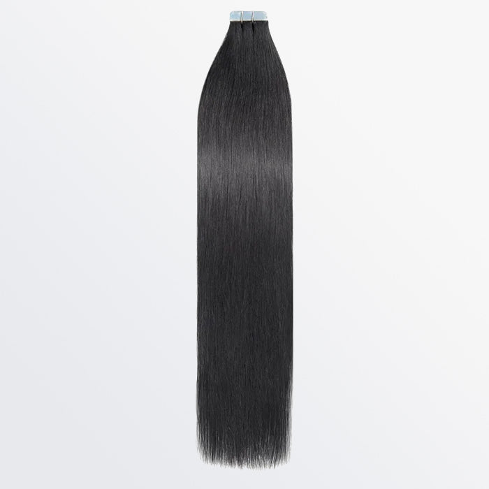 Enstah Premium Quality Straight Tape In Remy Hair Extensions #1 Jet Black