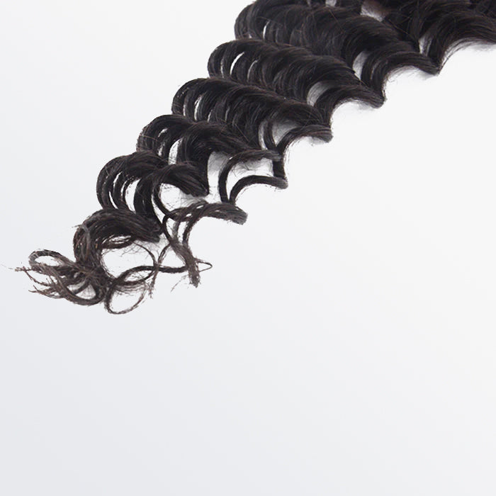Enstah 12-20 Inch 4" x 4" Deep Wavy Free Parted Lace Closure #1B Natural Black