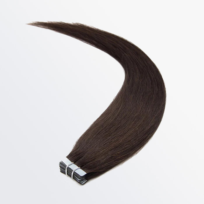 Enstah Premium Quality Straight Tape In Remy Hair Extensions #2 Darkest Brown