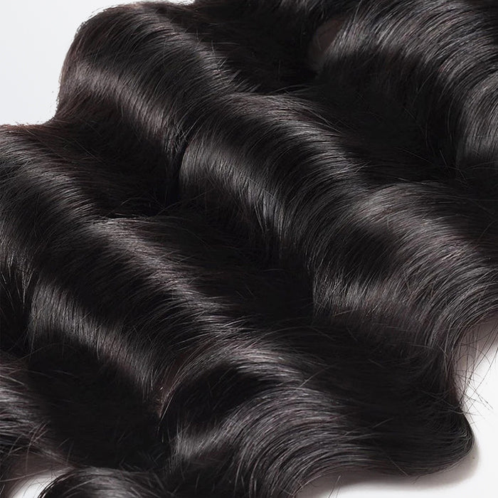 Enstah 14-26 Inch Loose Deep Virgin Brazilian Hair #1B Natural Black