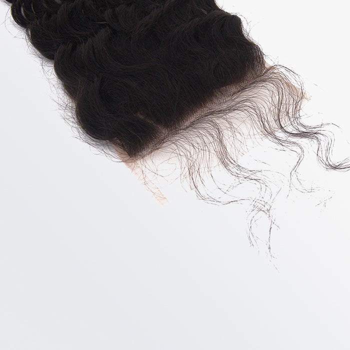 Enstah 14-20 Inch 5" x 5" Deep Wavy Free Parted Lace Closure #1B Natural Black