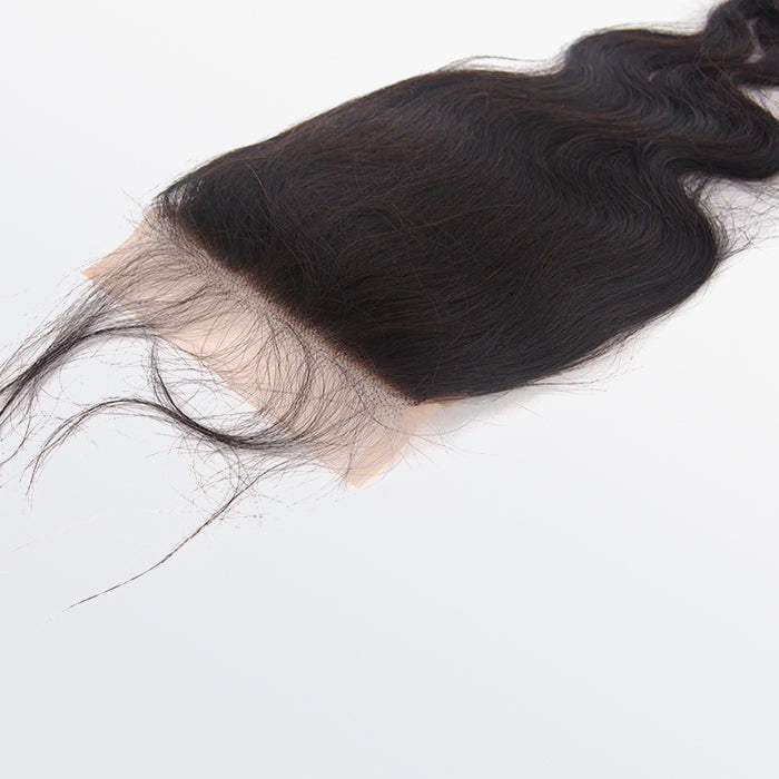 Enstah 12-20 Inch 5" x 5" Body Wavy Free Parted Lace Closure #1B Natural Black