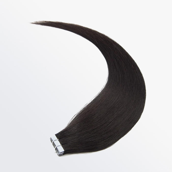 Enstah Premium Quality Straight Tape In Remy Hair Extensions #1B Natural Black