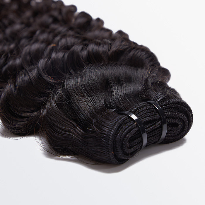 Enstah 14-26 Inches Raw Vietnam Hair Bundles Deep Wavy #1B Natural Black