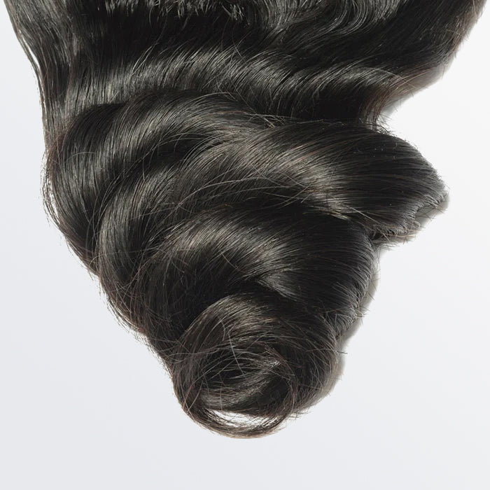 Enstah 14-20 Inch 4" x 4" Loose Wavy Free Parted Lace Closure #1B Natural Black