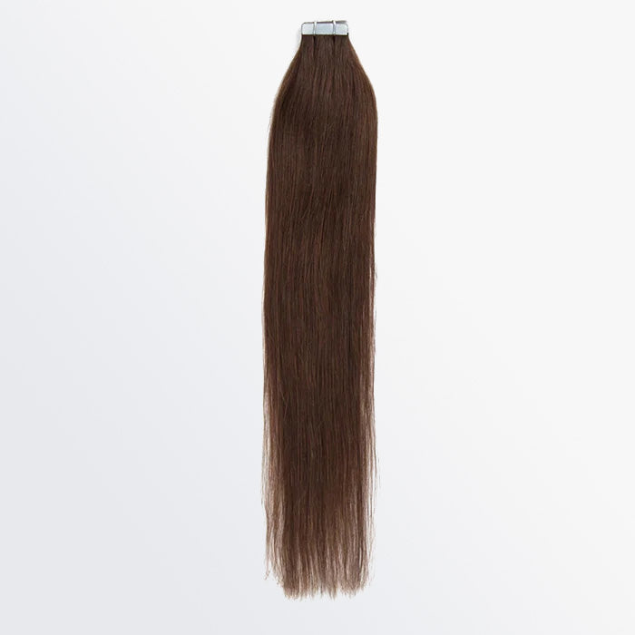 Enstah Premium Quality Straight Tape In Remy Hair Extensions #4 Chocolate Brown