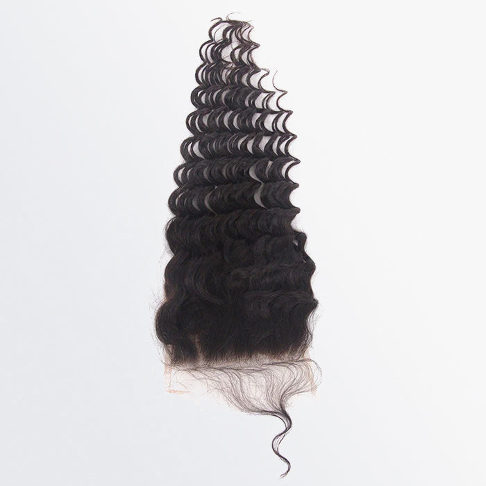 Enstah 14-20 Inch 5" x 5" Deep Wavy Free Parted Lace Closure #1B Natural Black