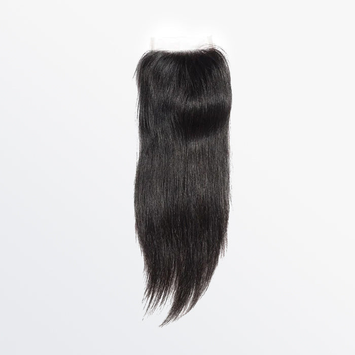 Enstah 12-20 Inch 4.5" x 4.5" Upgrade Straight Free Parted Lace Closure #1B Natural Black