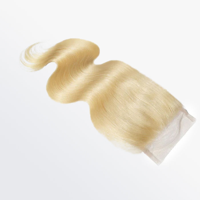 Enstah 12-20 Inch 4" x 4" Body Wavy Free Parted 12A #613 Lace Closure