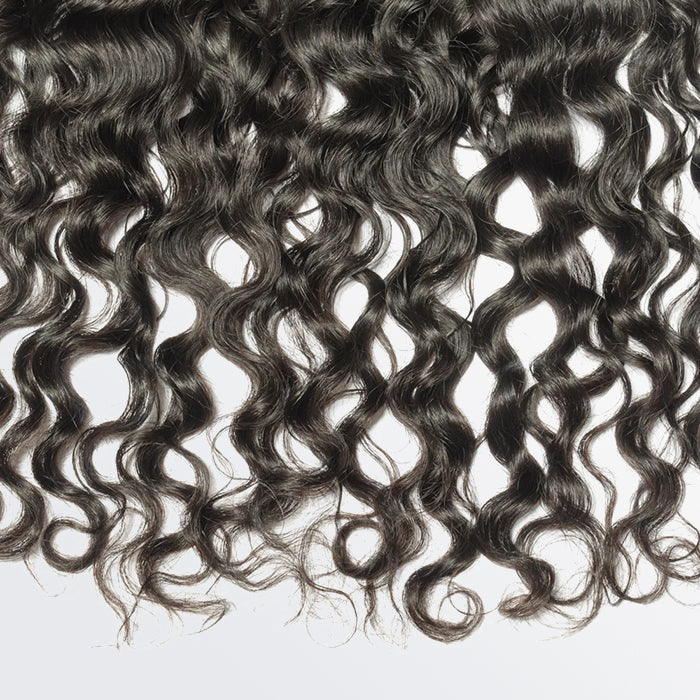 Enstah 14-20 Inch 13" x 4" Natural Wavy Free Parted Frontal #1B Natural Black