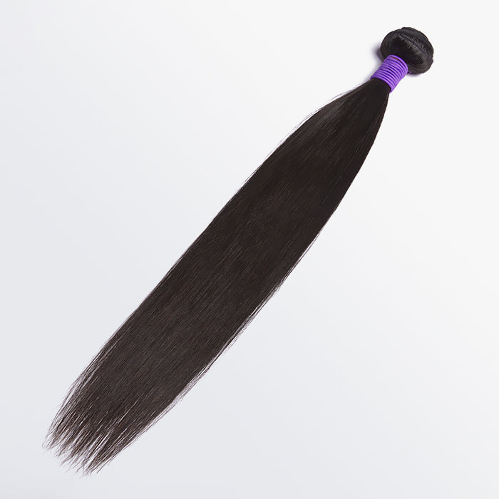 Enstah 14-30 Inch 12A Premium Raw Indian Hair Straight #1B Natural Black ｜One Bundle
