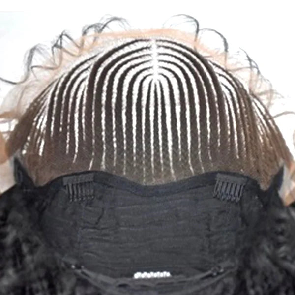 Enstah 30 Inches 13x7 Fulani Braided Neat Braids Lace Front Wigs 200% Density-100% Handmade