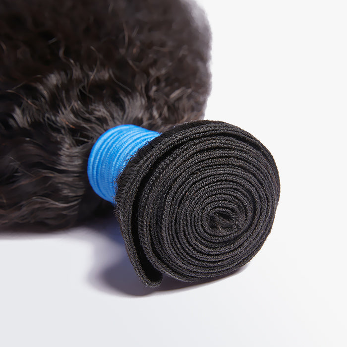 Enstah 10-30 Inch Kinky Straight Virgin Brazilian Hair #1B Natural Black