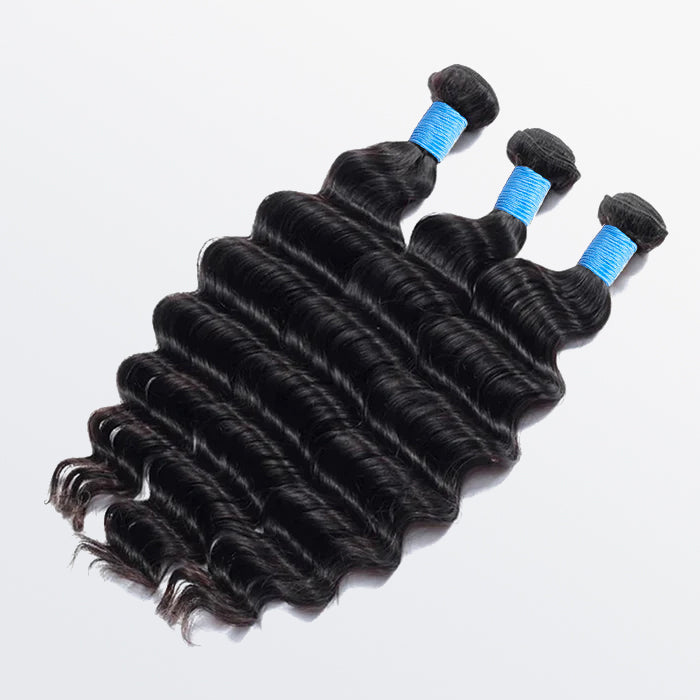 Enstah 14-26 Inch Loose Deep Virgin Brazilian Hair #1B Natural Black
