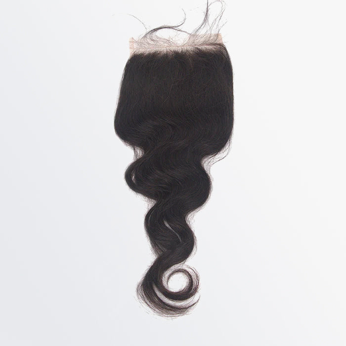 Enstah 12-20 Inch 5" x 5" Body Wavy Free Parted Lace Closure #1B Natural Black