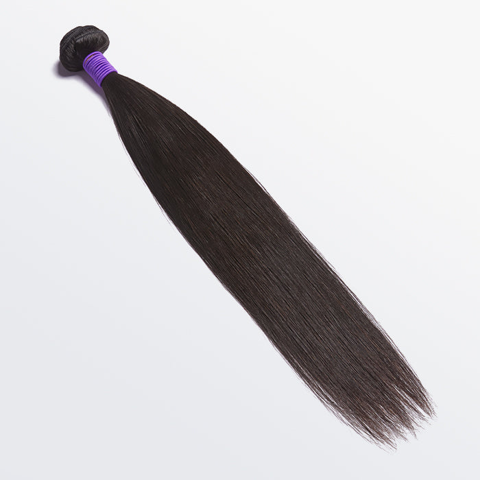 Enstah 14-30 Inch 12A Premium Raw Indian Hair Straight #1B Natural Black ｜One Bundle