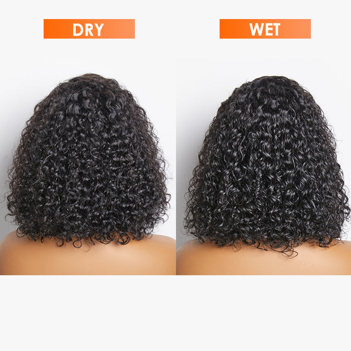 Enstah Pre-Plucked 13x4 Lace Front Curly Bob Wig 150% Density