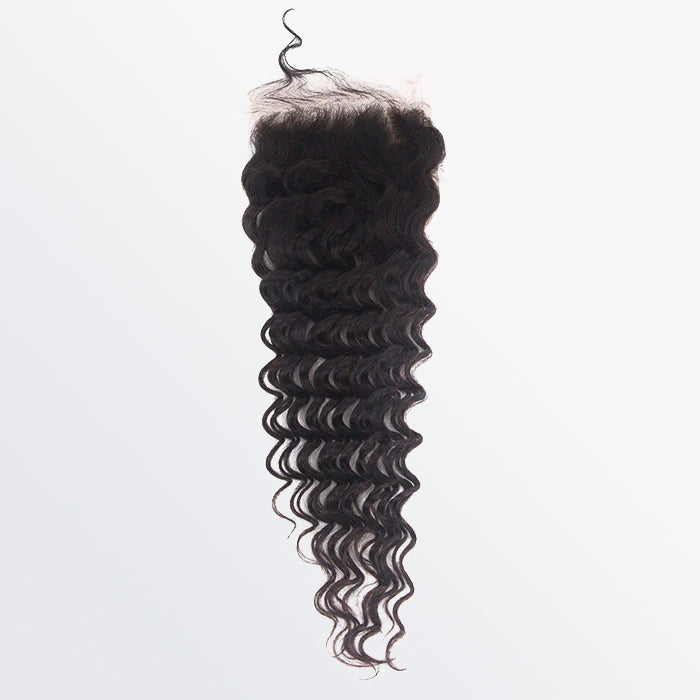 Enstah 14-20 Inch 5" x 5" Deep Wavy Free Parted Lace Closure #1B Natural Black