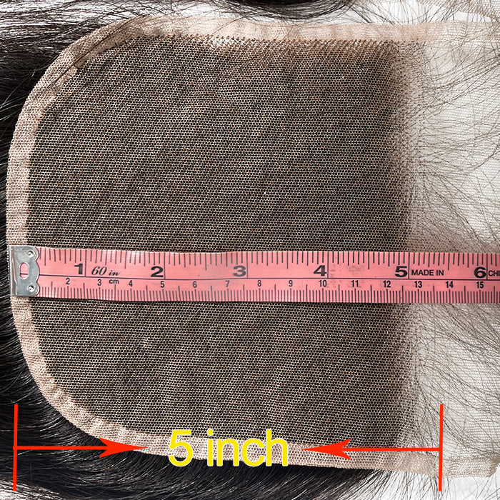 Enstah 12-20 Inch 5" x 5" Straight Free Parted Lace Closure #1B Natural Black