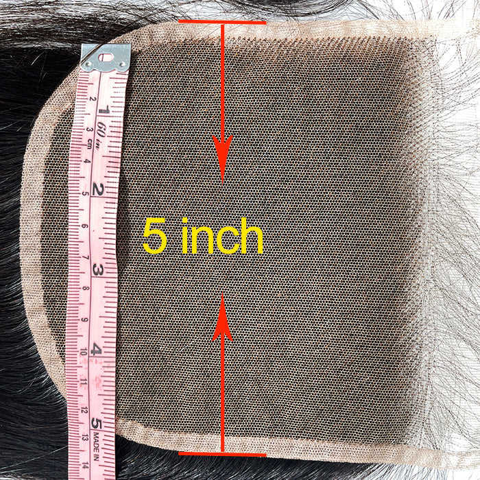 Enstah 12-20 Inch 5" x 5" Straight Free Parted Lace Closure #1B Natural Black