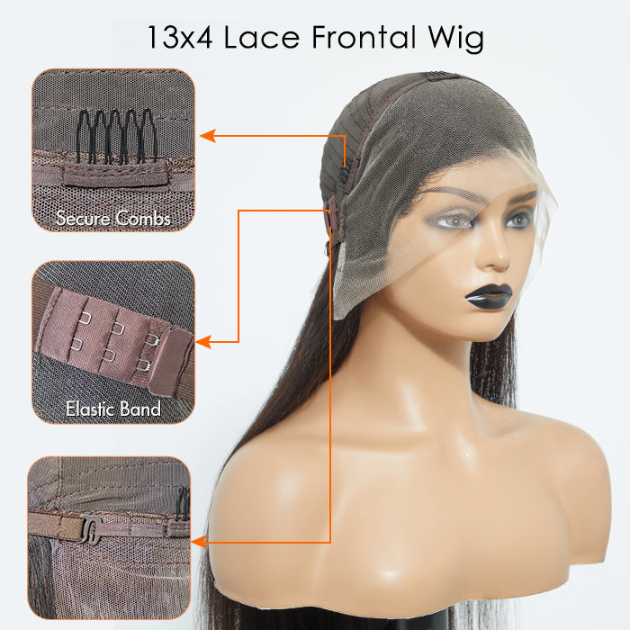 Enstah 200% Density 13x4 Full Frontal Lace Wig Straight