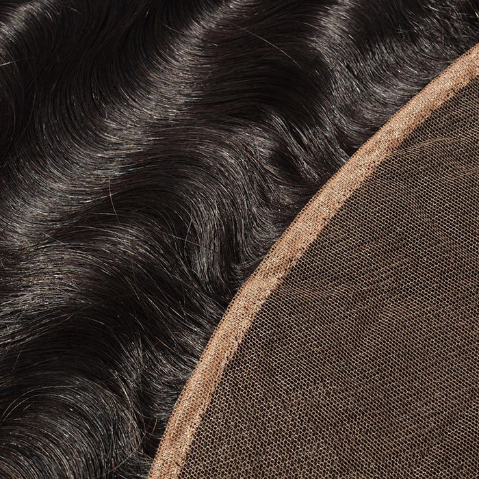 Enstah 14-20 Inch 13" x 4" Body Wavy Free Parted Frontal #1B Natural Black